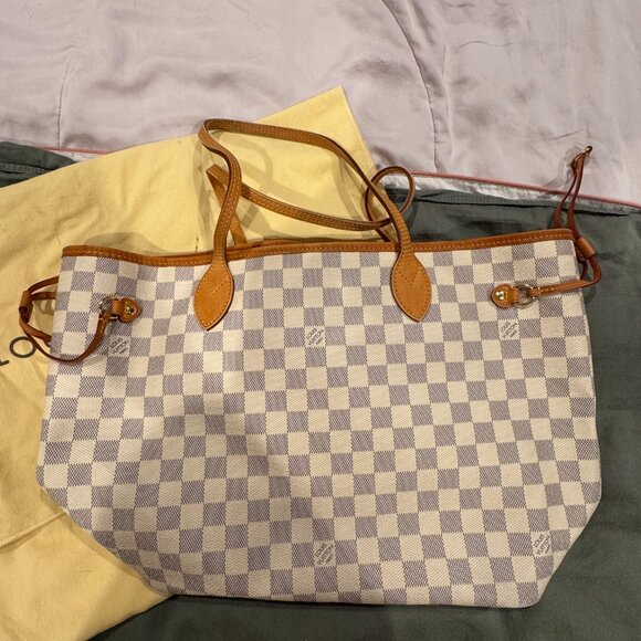 Louis Vuitton Neverfull Damier Azur MM Tote Bag - Picture 3 of 11